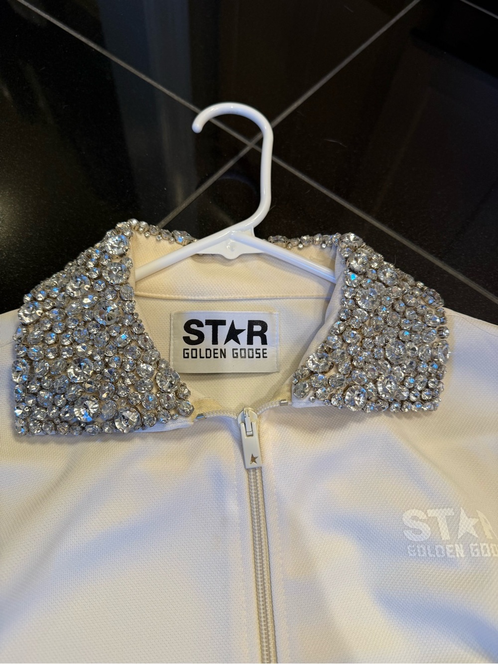 Golden Goose women’s  White Jacket with Crystal Collar and pants